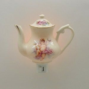 Porcelain Angel Teapot Night Light